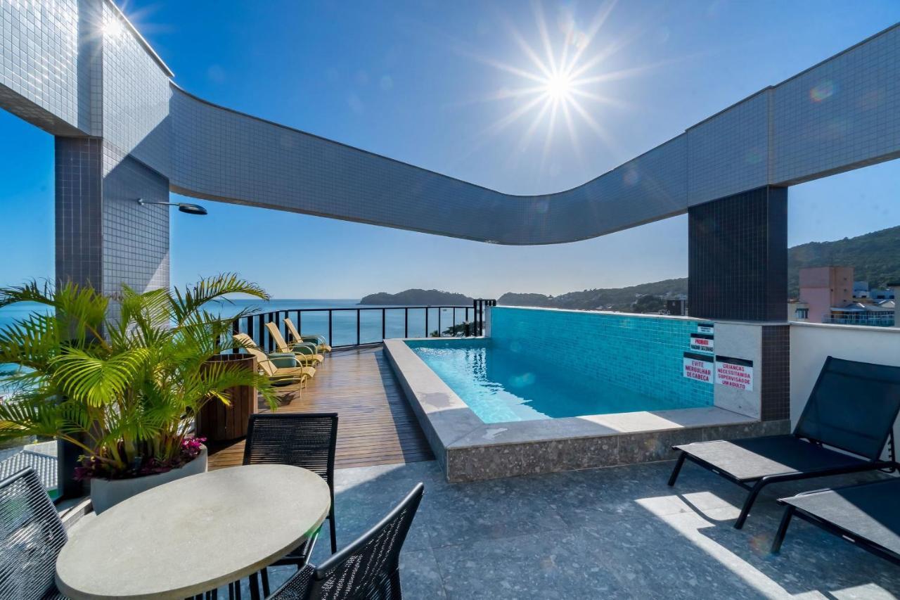 Confortavel Loft Com Vista Para O Mar - Condominio Com Piscina 邦比尼亚斯 外观 照片